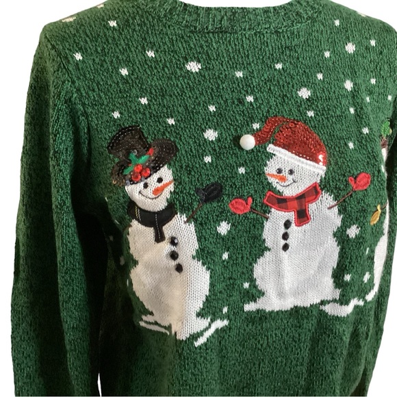 Karen Scott NWT Trio Snowman Christmas Sweater Large - Picture 4 of 12